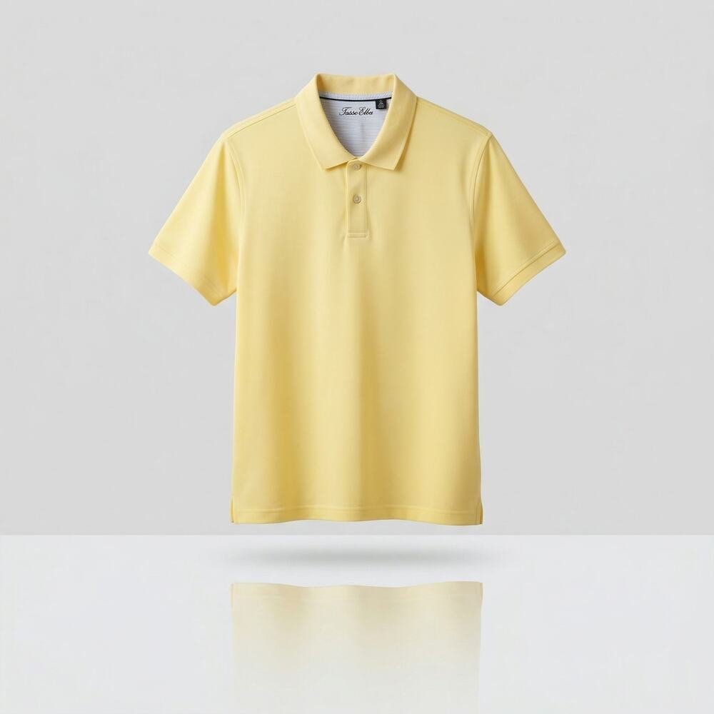 Tasso Elba Men’s Yellow Polo Shirt, Size XL, 100% Cotton, Golf Casual